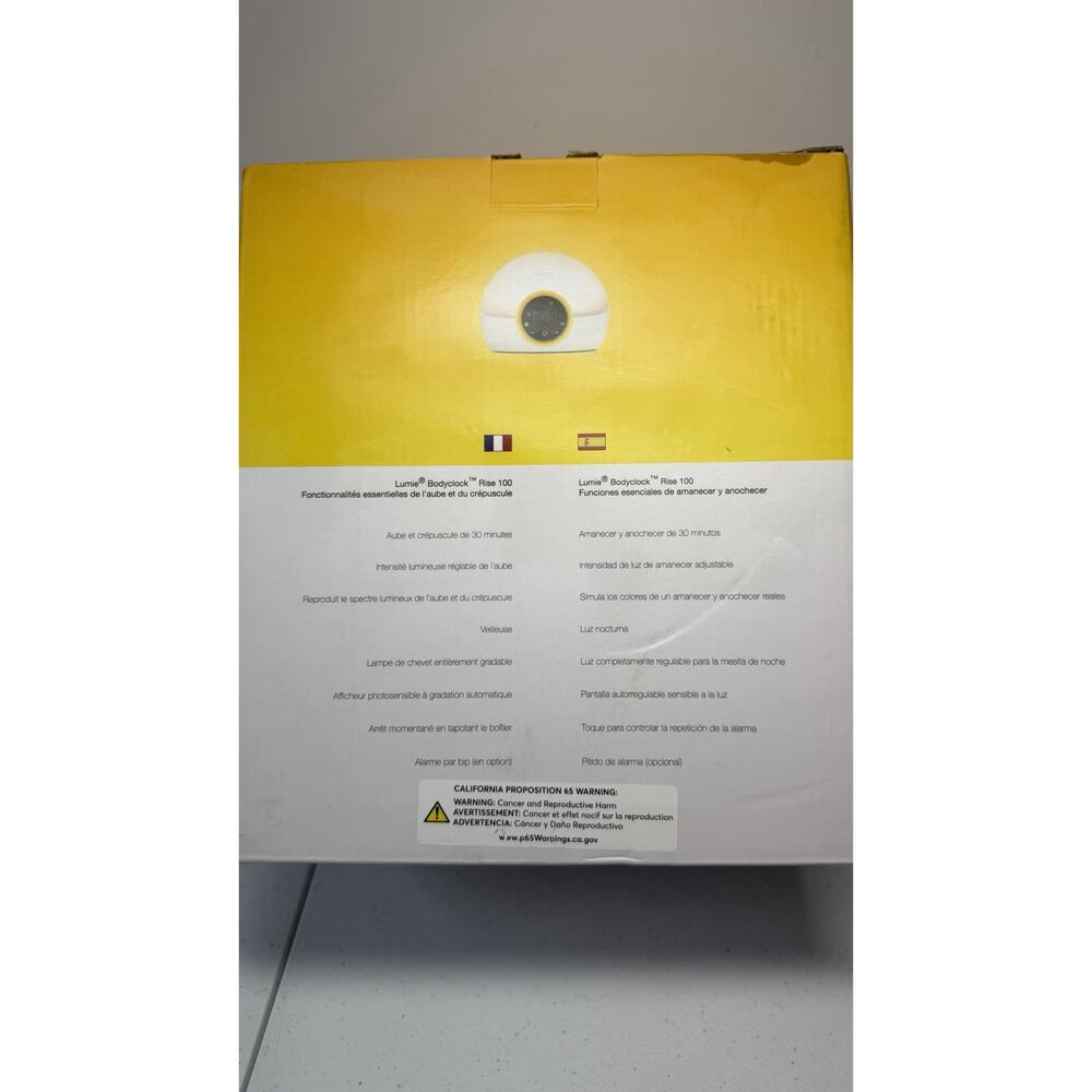 Lumie Bodyclock Rise 100 Wake-Up Light Alarm Clock Sunrise & Sunset - Picture 2 of 4